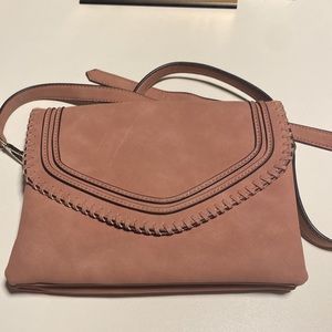 Nude pink boho style crossbody